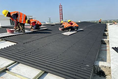 Corrugated Bitumen Roofing Tile Waterproof Building Material